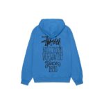 Pull à capuche bleu stussy