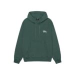 Pull à capuche vert stussy