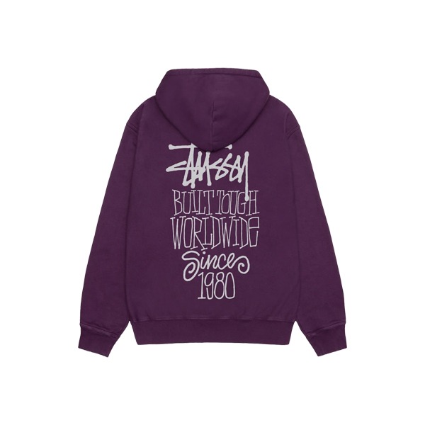 Pull à capuche violet stussy