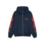 Sweat à capuche zippé Stussy Dragons bleu marine